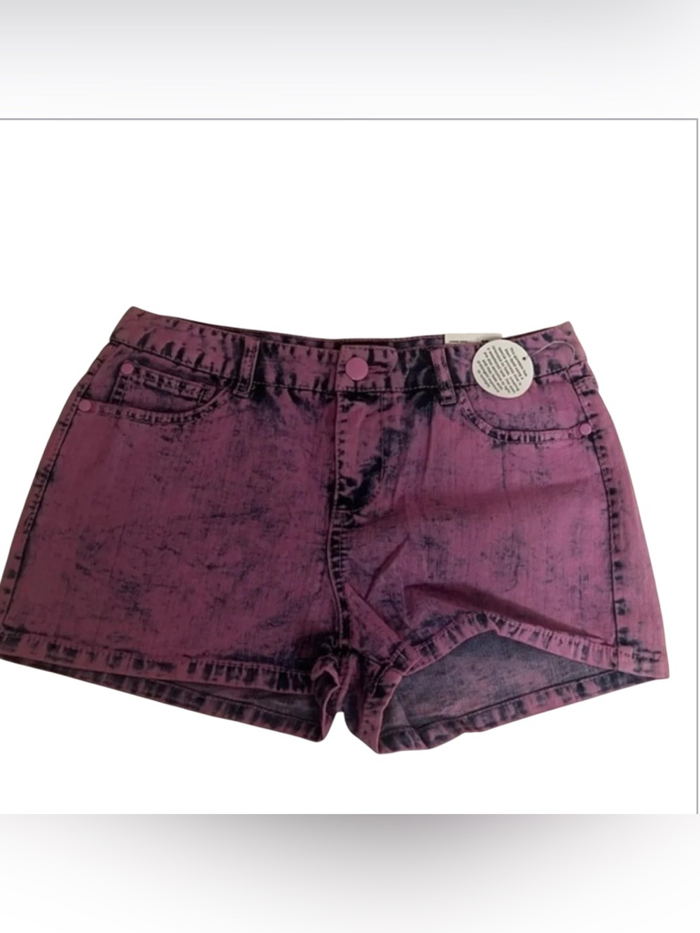 NWT Joe Boxer Shorts Juniors Size 7 Pink Blue  Acid Wash Mid Rise Denim